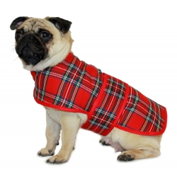 Cosipet 14" Red Tartan Dog Coat